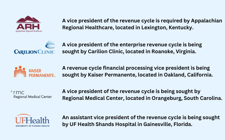 Healthcare news website beckers hospital review posted 5 listings for Vice president candidates: