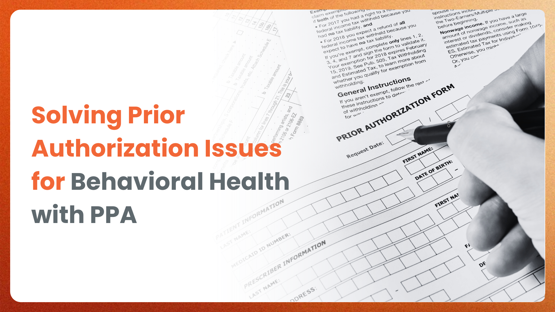 Solving Prior Authorization Issues for Behavioral Health with PPA