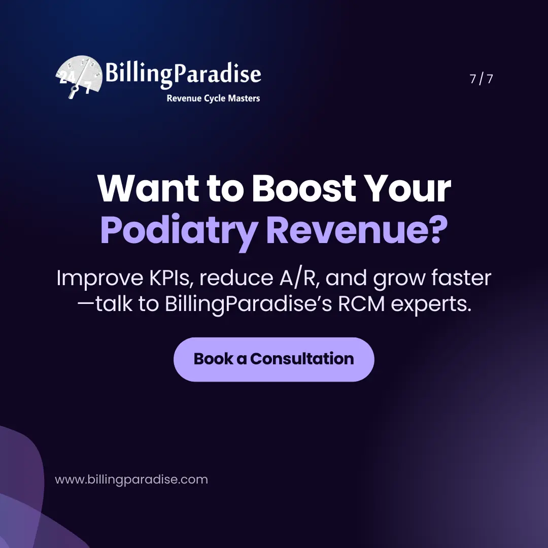 Slide has a CTA statement “Want to Boost your Podiatry Revenue?