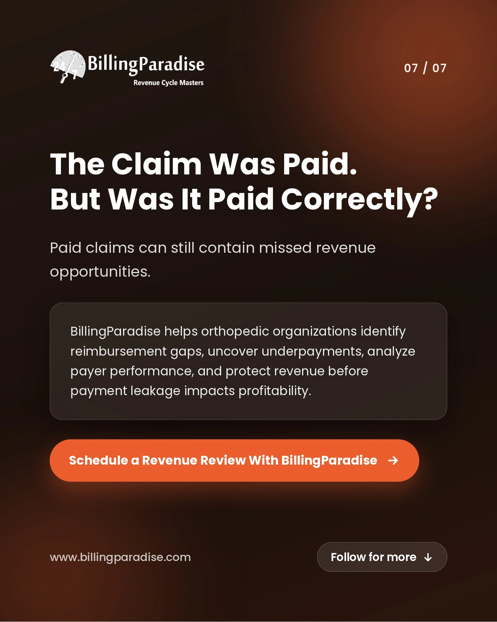 Payer Performance Review