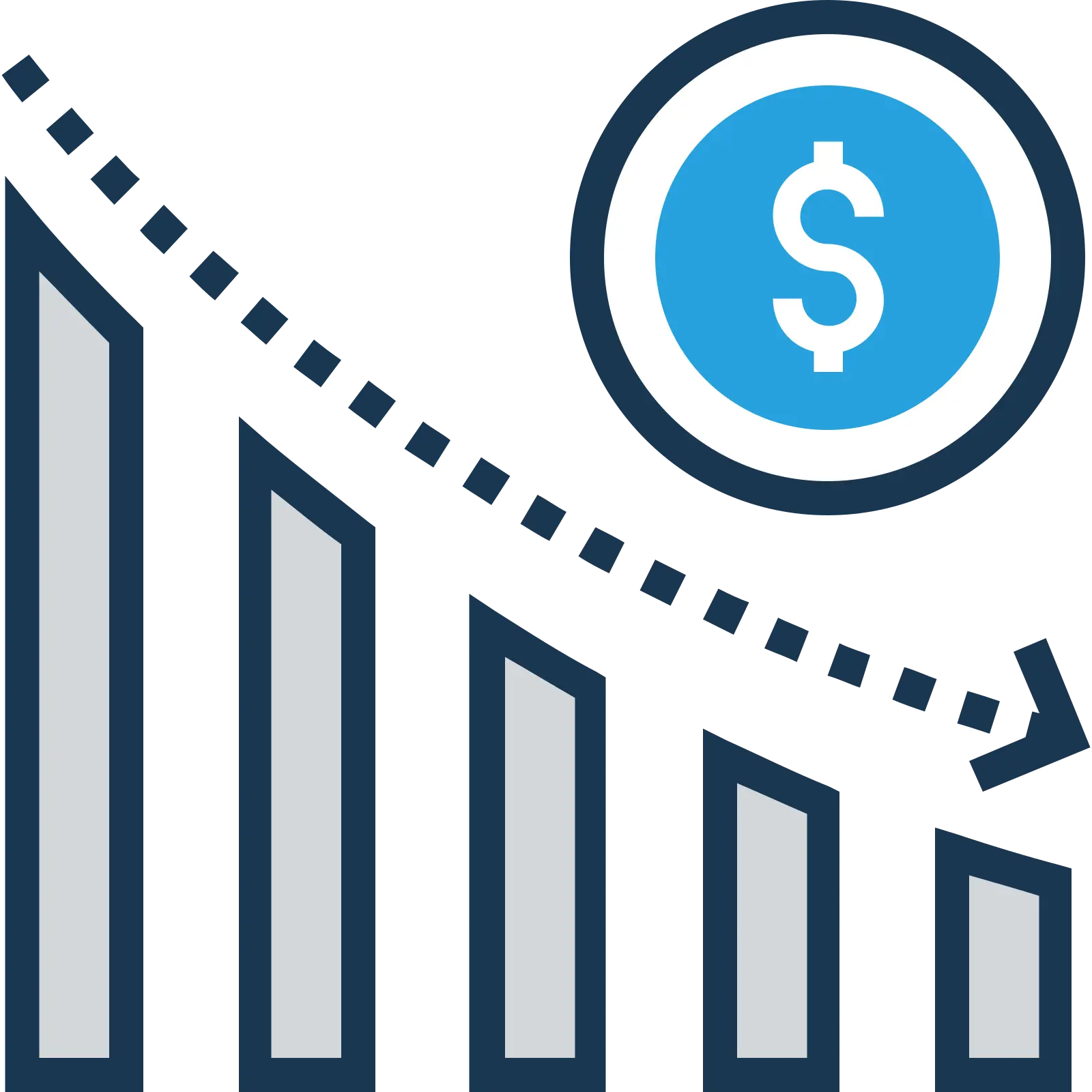 Graph decrease with save money